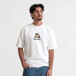 تیشرت سفید گلدوزی Positive Energy